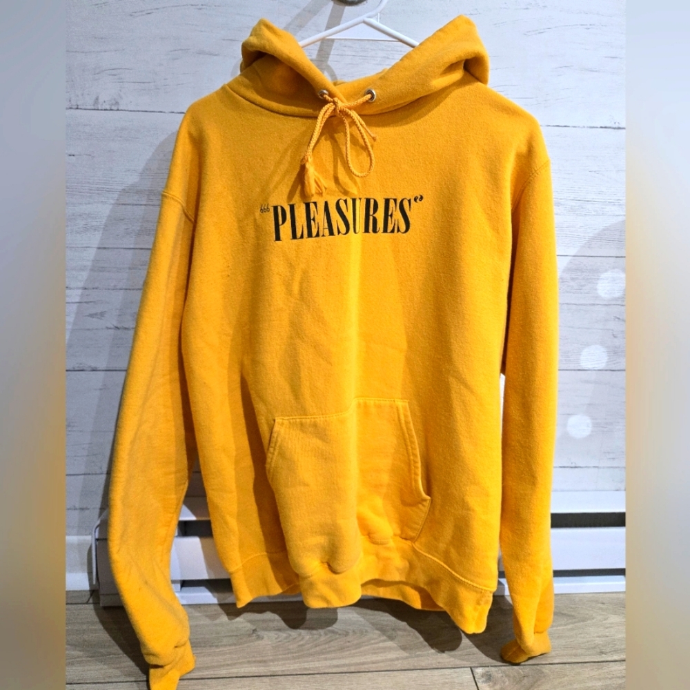 Pleasures Men's Yellow Hooded Sweatshirt